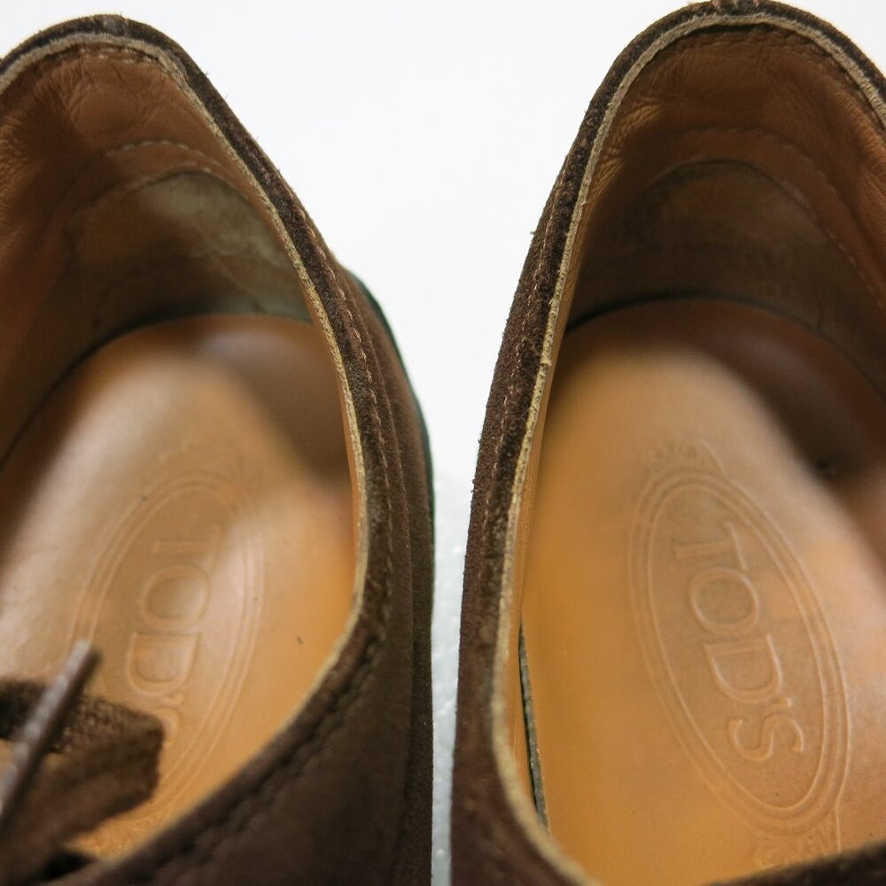 Tod's 8.5 Suede Leather Casual Oxfords Shoe Men's Footwear Zapatos Kutsu 9.5 - Picture 7 of 7